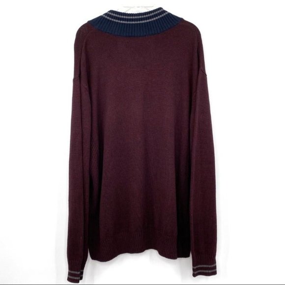 U.S. Polo Assn. Sweater 1/4 Zip Mock Neck Cotton Blend Merlot Sz 2XL NWT - Picture 2 of 9